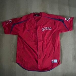 Los Angeles Angels Red NIKE MLB Baseball Jersey Size Large